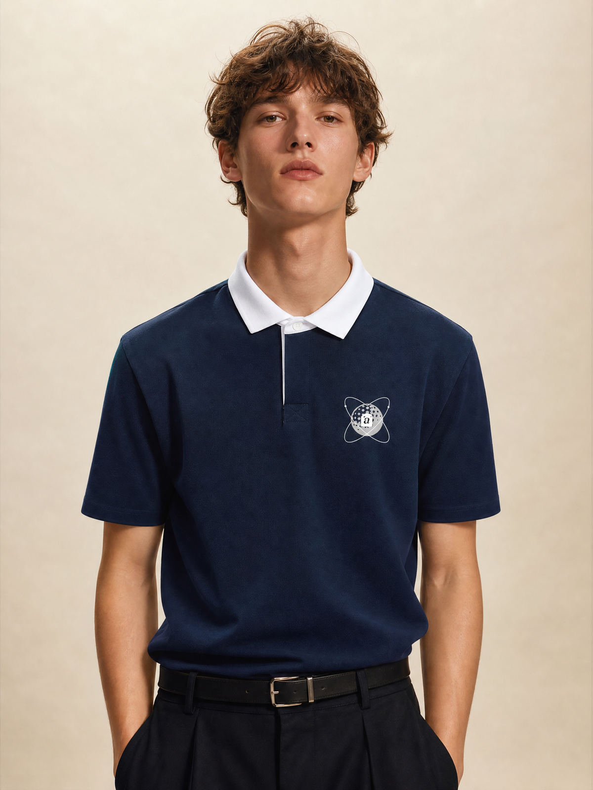 Atomic Spin Contrast Collar Polo